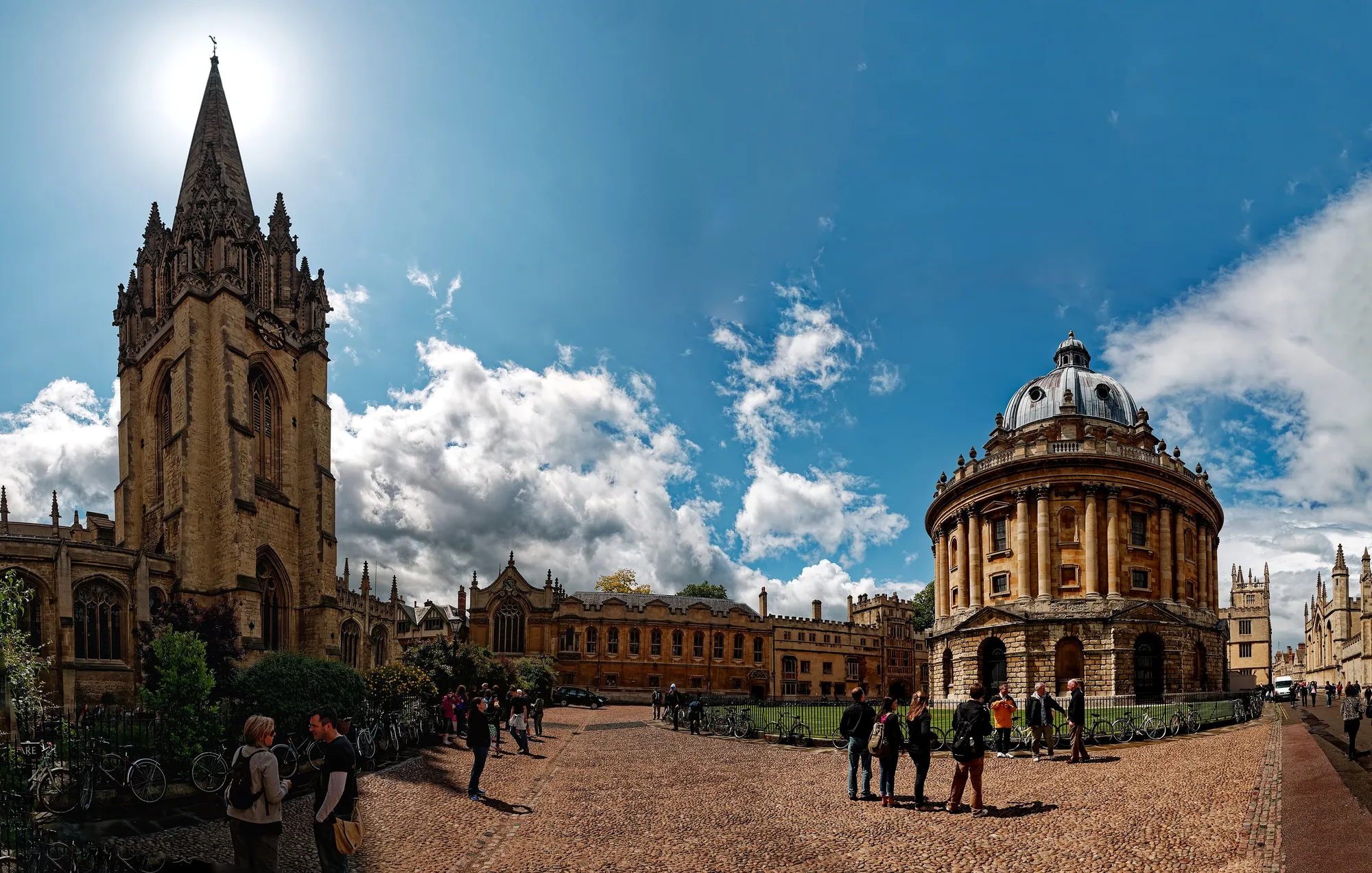 The Radcliffe Camera and the spire of the University Church of St Mary the Virgin, University of Oxford