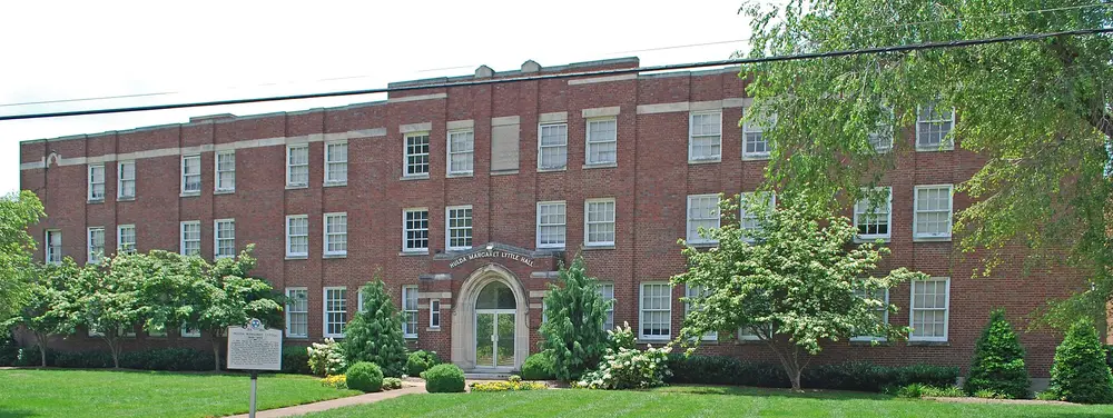 Hulda Margaret Lyttle Hall, a historic red-brick academic building on the Meharry Medical College campus in Nashville, TN (host institution of the School of Dentistry).