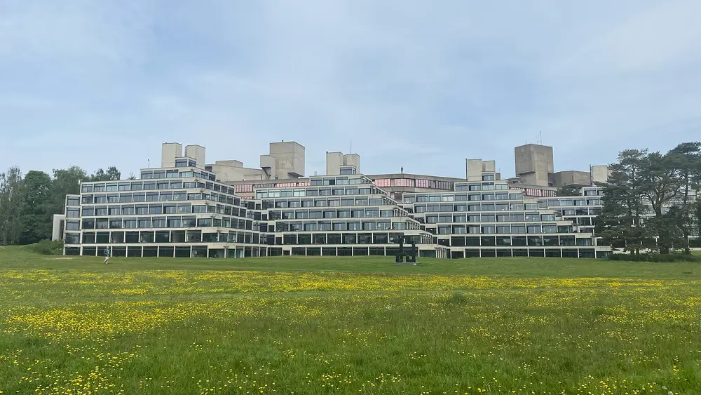 The Ziggurats (Suffolk Terrace), Lasdun's iconic stepped residences, University of East Anglia, Norwich