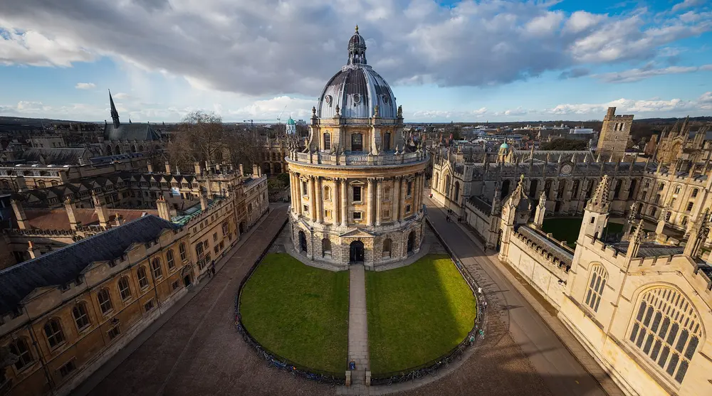 The Radcliffe Camera in Radcliffe Square, University of Oxford, with All Souls College and the Bodleian Library